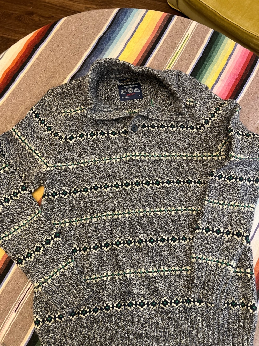 Collar Fair Isle Knit Cardigan - Picture 4 of 6